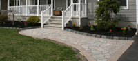stamped concrete walkway