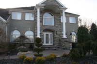 custom concrete masonry on front entrance