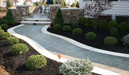 Stamped concrete walkway